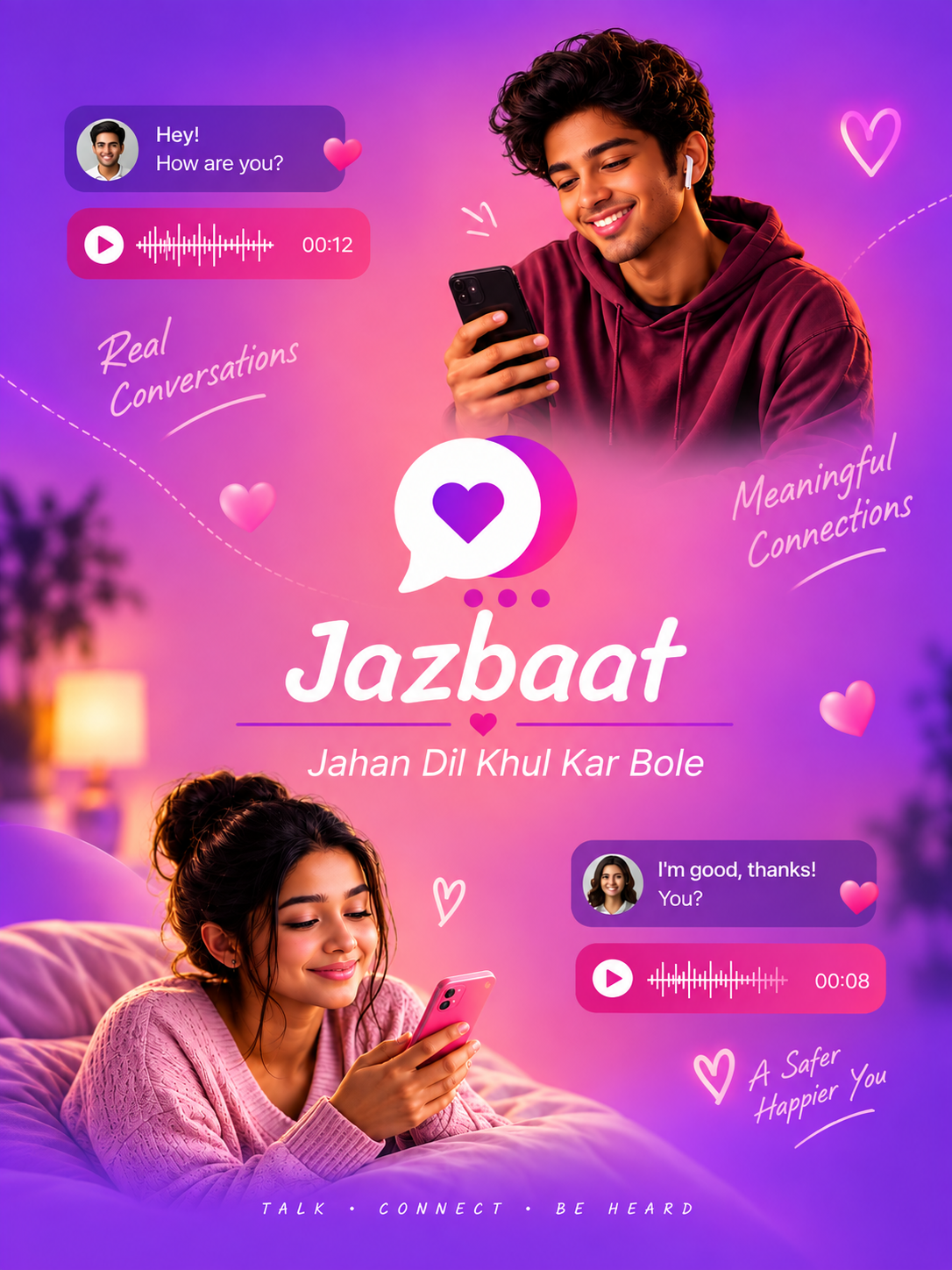 Jazbaat App Interface